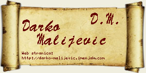 Darko Malijević vizit kartica